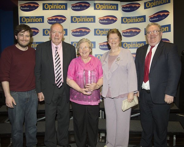 The Bands Committee honoured at the Opinion awards in April - Ray, Denis, Eileen, Rosie and Chris.